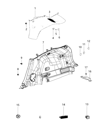 Panel Quarter Trim Lower Diagram for 6BD57DX9AE