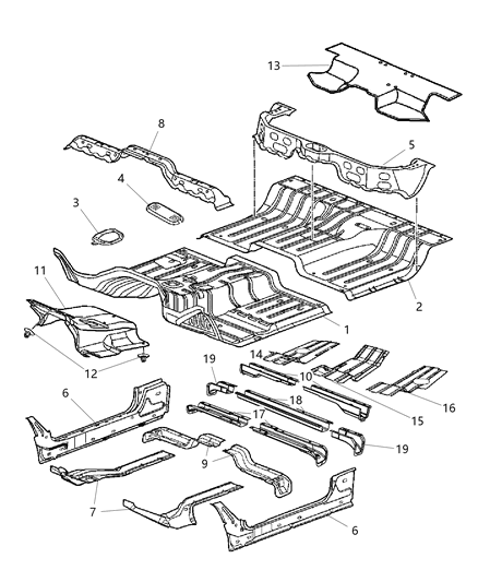 2000 Chrysler Grand Voyager Panel Stowage Bin Diagram for 55276424AD