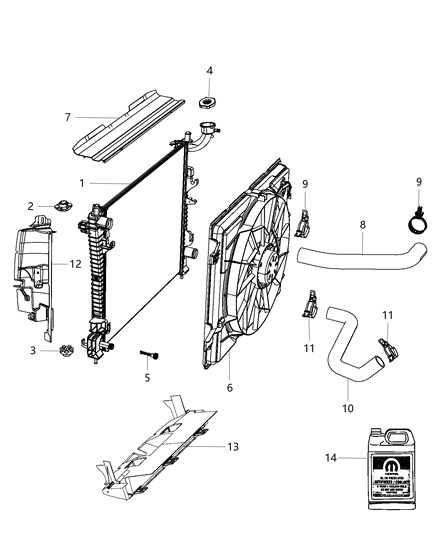 Hose Radiator Inlet Diagram for 55038022AA
