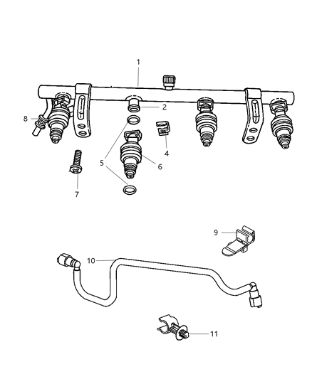 Rail Fuel Diagram for 4891436AB