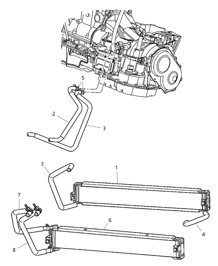 Hose Transmission Oil Outlet Diagram for 5086550AA