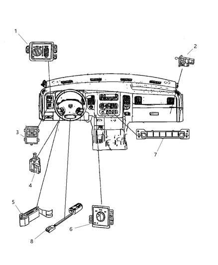 Switch Instrument Panel Diagram for 4602879AB