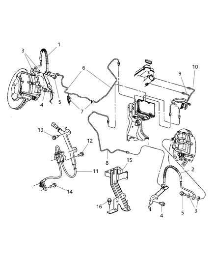 Sensor Anti-Lock Brakes Diagram for 4683470AE