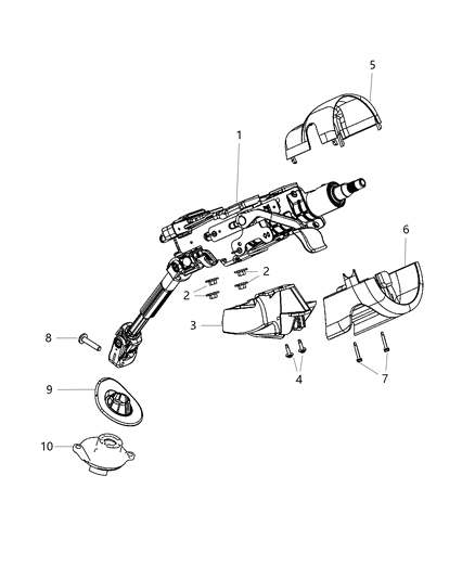 Column Steering Tilt Diagram for 68081232AI