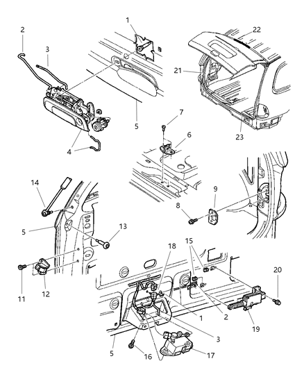 Gas Propeller, Liftgate Diagram for G0004532AB