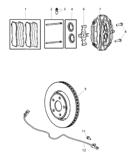 2021 Jeep Grand Cherokee L Rotor Brake Diagram for 5290731AA
