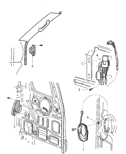 2004 Chrysler Crossfire Speaker 5.25" Rear Diagram for 56020372