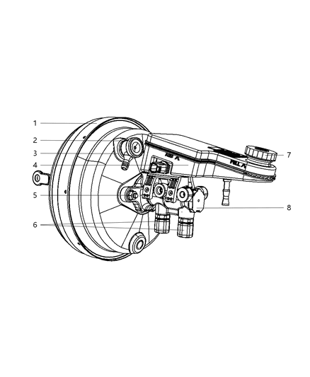 Master Cylinder Brake Diagram for 68004718AA