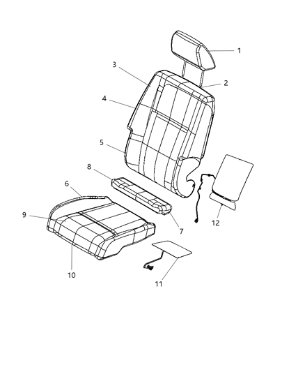 Headrest Front Diagram for 1UK76HL1AA