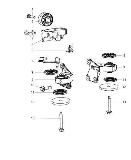 2000 Jeep Grand Cherokee Cushion Differential Diagram for 5273448AA