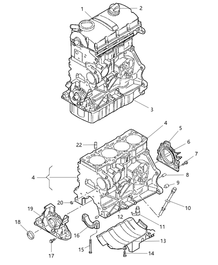 Bolt Hexagon Head M7X21.5 Diagram for 68001543AA