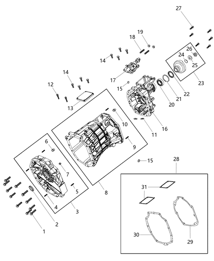 2020 Dodge Challenger Adapter Transmission Diagram for 68280624AB