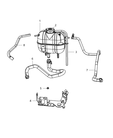 Bracket Coolant Recovery Bottle Diagram for 4677722AB