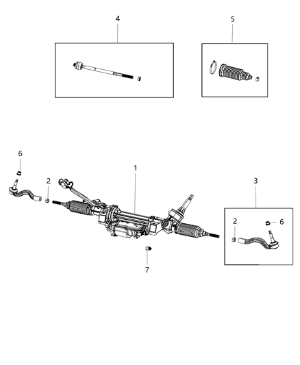 Gear Rack And Pinion Electric Diagram for 5154828AD