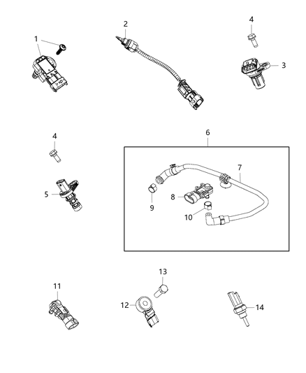 2019 Jeep Compass Clamp Hose Diagram for 68268908AA