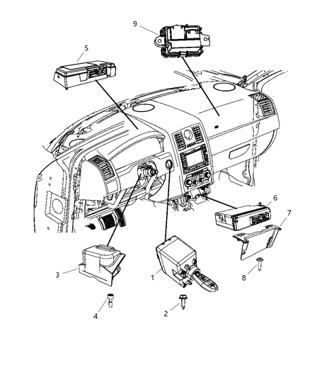 Bracket Module Diagram for 68043360AA