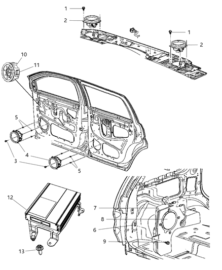 Speaker Tweeter Diagram for 5091018AA