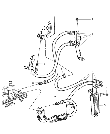 Cooler Power Steering With Hose Diagram for 52125431AA