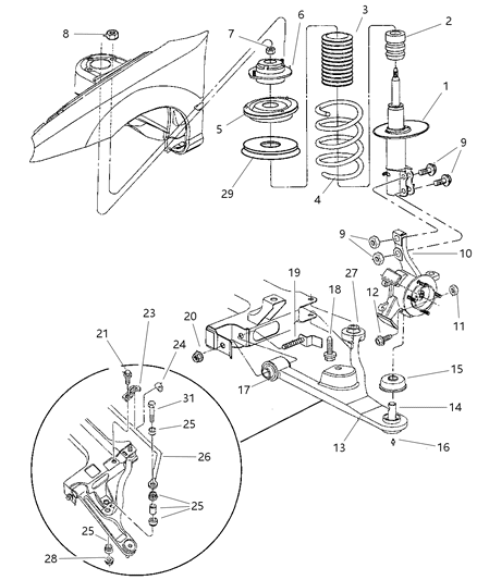 2025 Chrysler Voyager Link Stabilizer Bar Diagram for 4656351AA