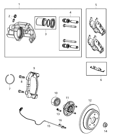 Rotor Brake Rear Diagram for 68240048AA