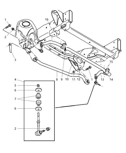 Track Bar Front Diagram for 52106795AB