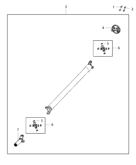 Shaft Drive Rear 1-Piece Diagram for 68305643AC