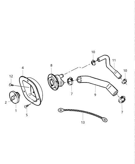 Cap Fuel Filler Diagram for 52100552AB