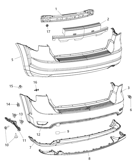 Fascia Rear Upper Diagram for 5RS18TZZAC