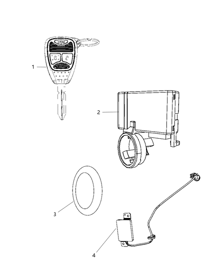 Key Blank With Transmitter Diagram for 68001710AB