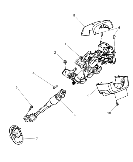 2016 Jeep Patriot Column Steering Tilt Diagram for 5093790AA