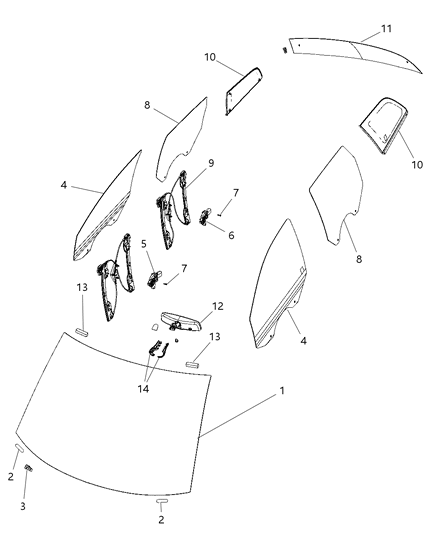 Windshield Diagram for 5155280AH