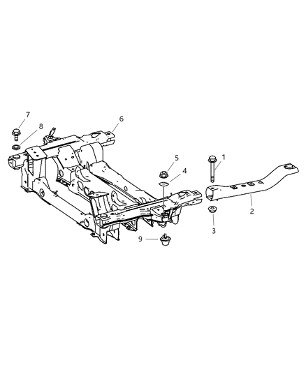 2007 Dodge Sprinter 2500 Cradle Front Suspension Diagram for 68012158AA