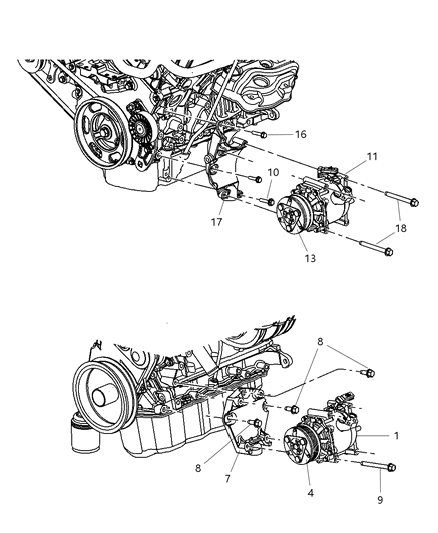 Compressor A/C Diagram for 4596550AC