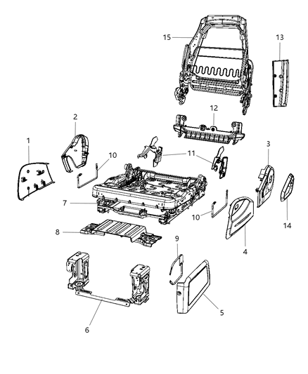 Shield Seat, Driver Side Diagram for 1CW091KAAA