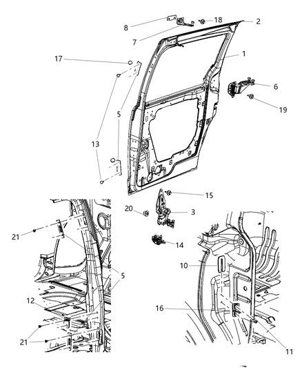 1996 Chrysler Cirrus Door Sliding Diagram for 5020699AM