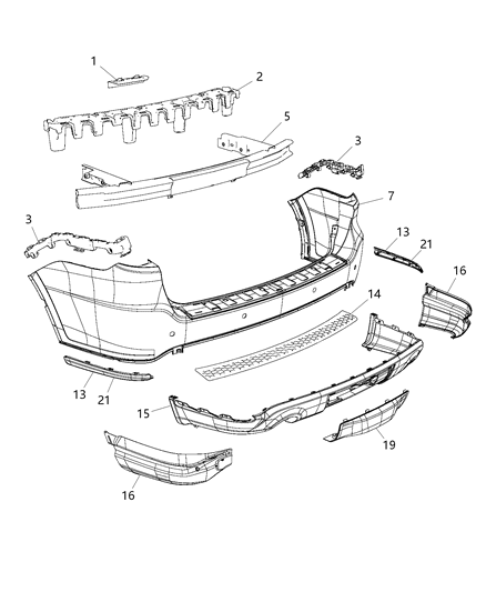 Fascia Rear Lower Diagram for 1XV10NRVAC
