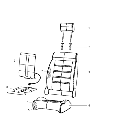 1986 Dodge D350 Cover Front Seat Cushion Diagram for 6CG27LA3AB