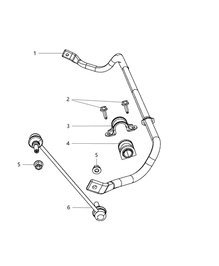 Bushing Stabilizer Bar Diagram for 4721085AD