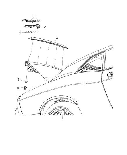 Spoiler Rear Diagram for 6DB44RXFAB