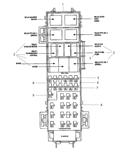 2015 Jeep Wrangler Fuse Mini 25 Amp, Natural Diagram for 68110977AA