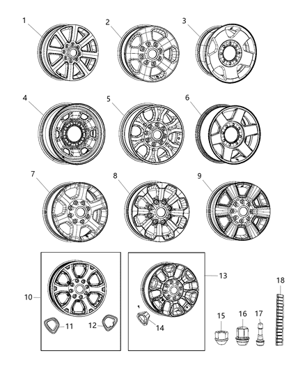 2011 Jeep Patriot Insert Wheel Valve Stem Cutout Includes Screws Diagram for 68261411AA