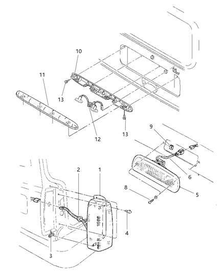 2004 Chrysler Town & Country Cover Lamp Diagram for 5FL86DX9AB