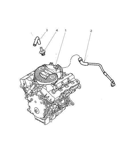 1995 Chrysler Town & Country Hose Cylinder Head To Intake Manifold PCV Diagram for 4663792AF