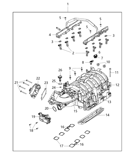 2015 Ram 2500 Actuator Intake Short Running Valve Diagram for 4861795AB