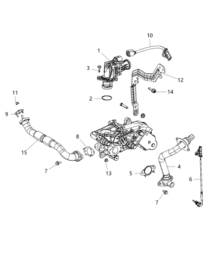 1988 Jeep J20 Gasket EGR Tube Flange Diagram for 68425324AA