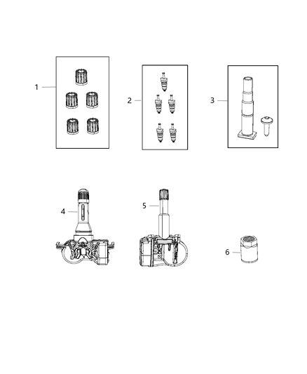 Valve Stem Kit Diagram for 68334611AA
