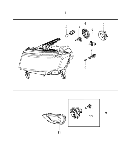Headlamp Diagram for 68236108AD