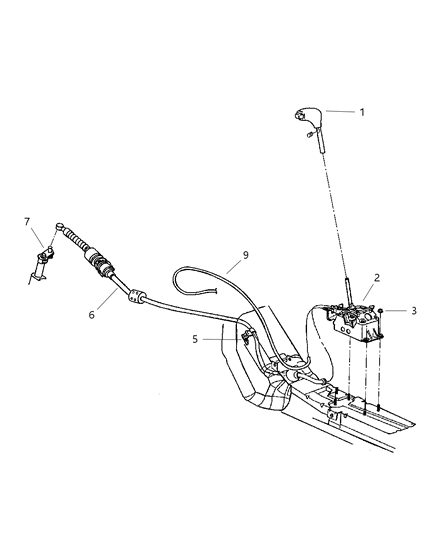 1989 Dodge Grand Caravan Shifter Transmission Diagram for 4668275AE
