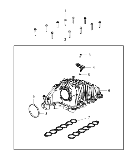 2010 Jeep Commander Manifold Kit Engine Intake Diagram for 68211206AC