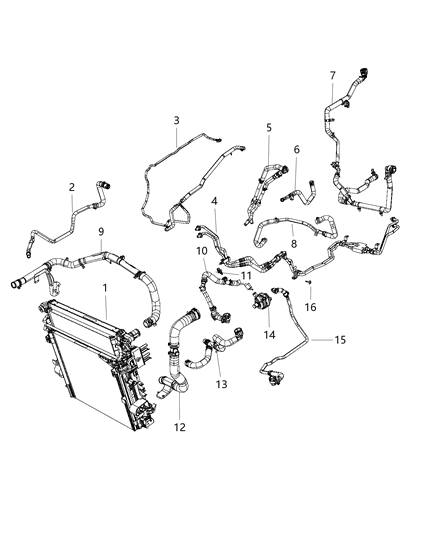 Hose Radiator Inlet Diagram for 68282496AC